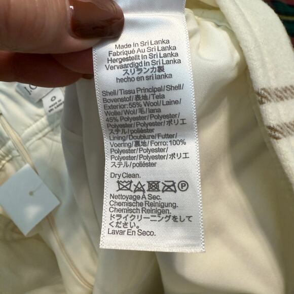 Women's‎ J.Crew Cream and Brown Plaid Mini A-Line Skirt Size 0 NEW - Picture 5 of 9